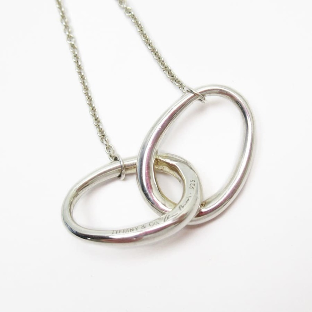 Tiffany Elsa Peretti Double Ring Necklace Silver